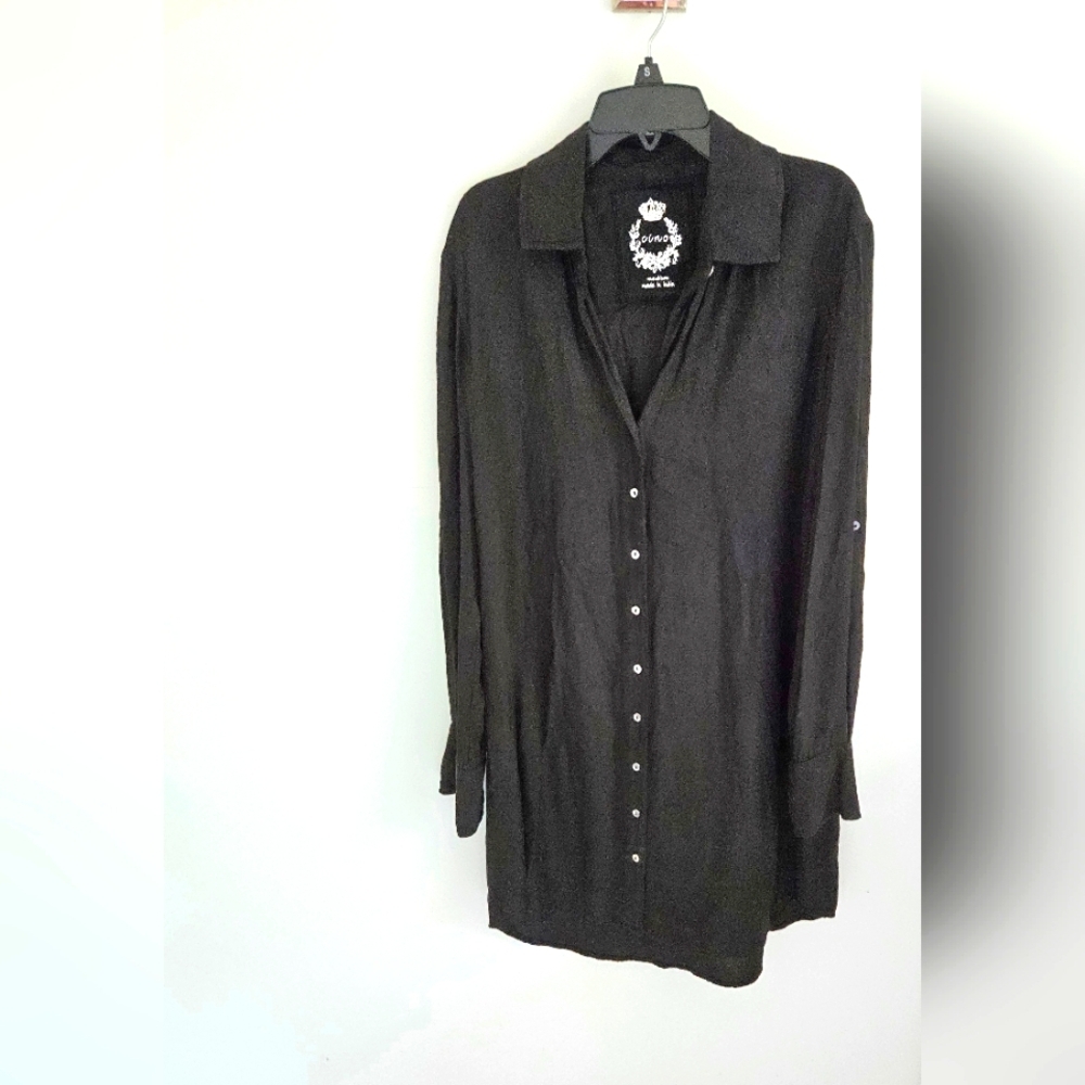 Cino Black Button Up Dress